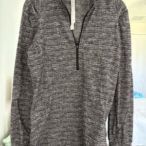 lululemon athletica Black and Gray Marled Quarter Zip Pullover